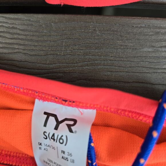 TYR Women's Durafast Penello Tieback Red/multi Workout Bikini Sz S NEW No Tag - Picture 4 of 4